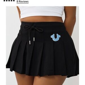 True Religion Black Pleated Mini Skort